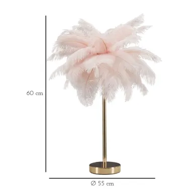 LAMPA STOŁOWA PALM RÓŻOWA 40X55 cm